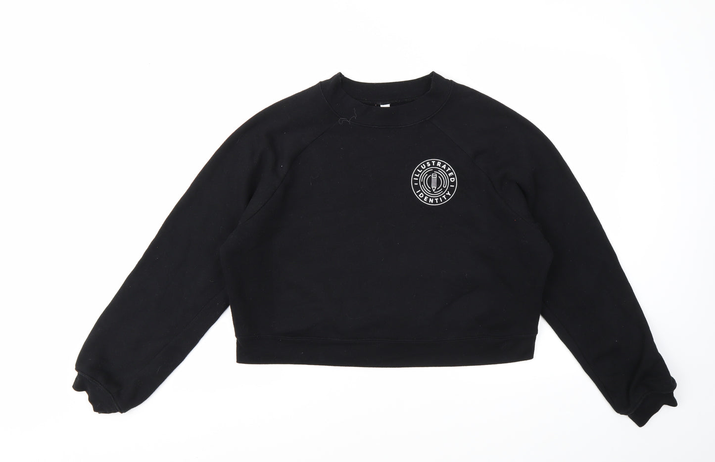 Preworn Womens Black Geometric  Pullover Sweatshirt Size M