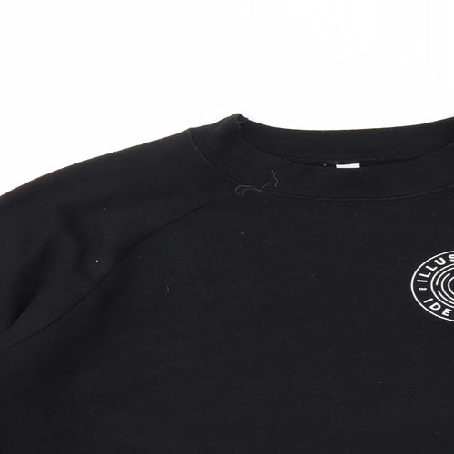 Preworn Womens Black Geometric  Pullover Sweatshirt Size M