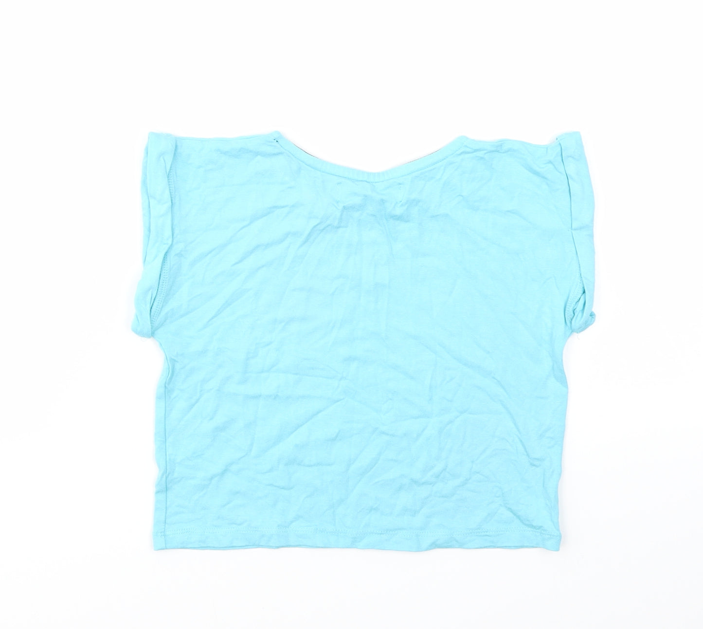 PINAPLE Girls Blue Geometric  Basic T-Shirt Size 7-8 Years
