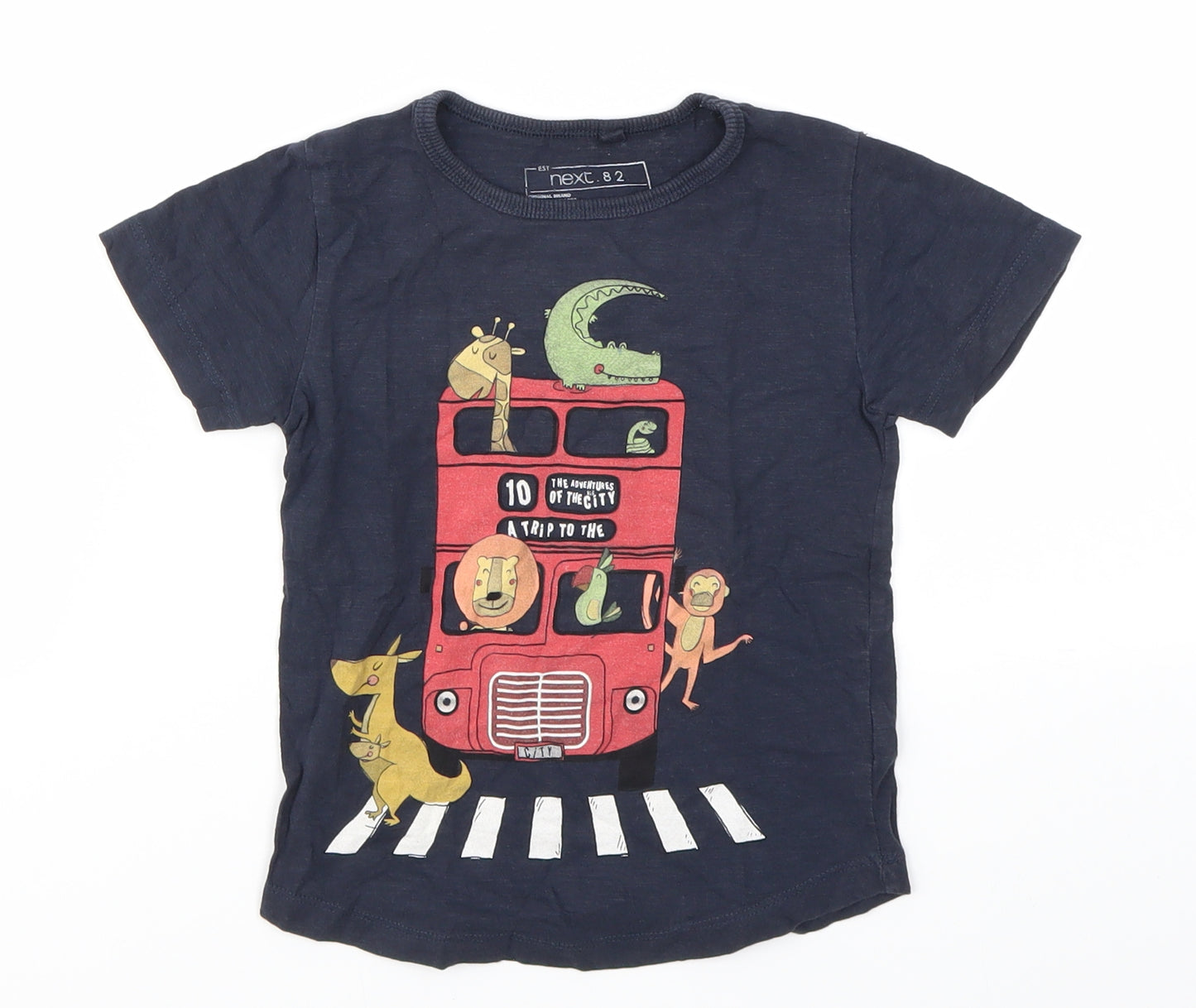 NEXT Boys Blue Geometric  Basic T-Shirt Size 2-3 Years