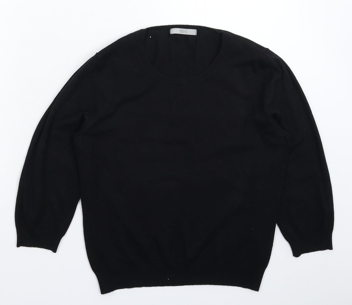 Marks and Spencer Womens Black  Knit Pullover Jumper Size 14