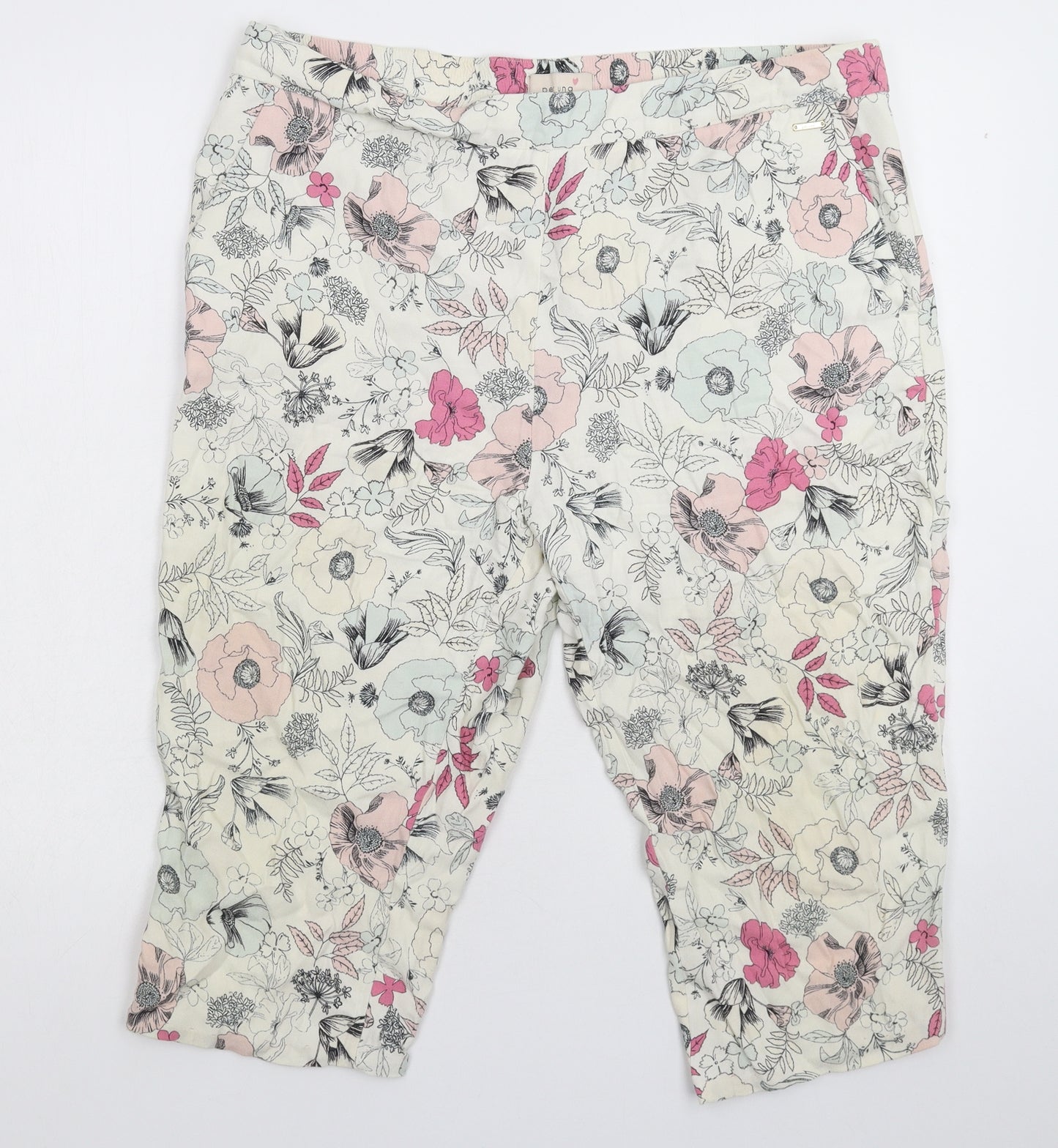 Per Una Womens White Floral  Bermuda Shorts Size 14
