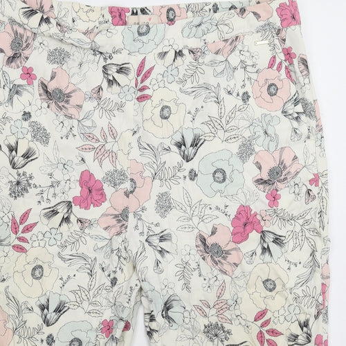 Per Una Womens White Floral  Bermuda Shorts Size 14
