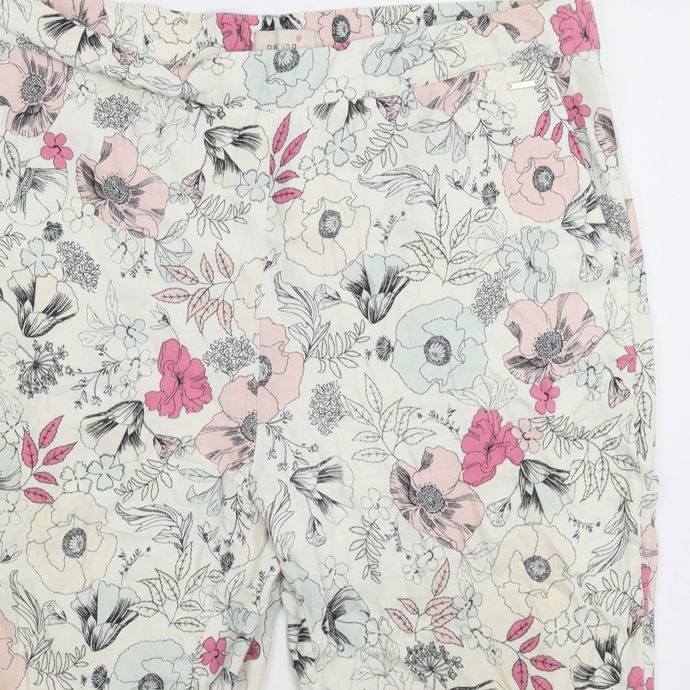 Per Una Womens White Floral  Bermuda Shorts Size 14