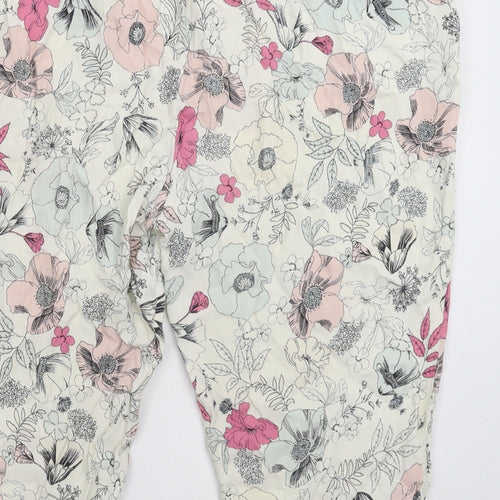 Per Una Womens White Floral  Bermuda Shorts Size 14