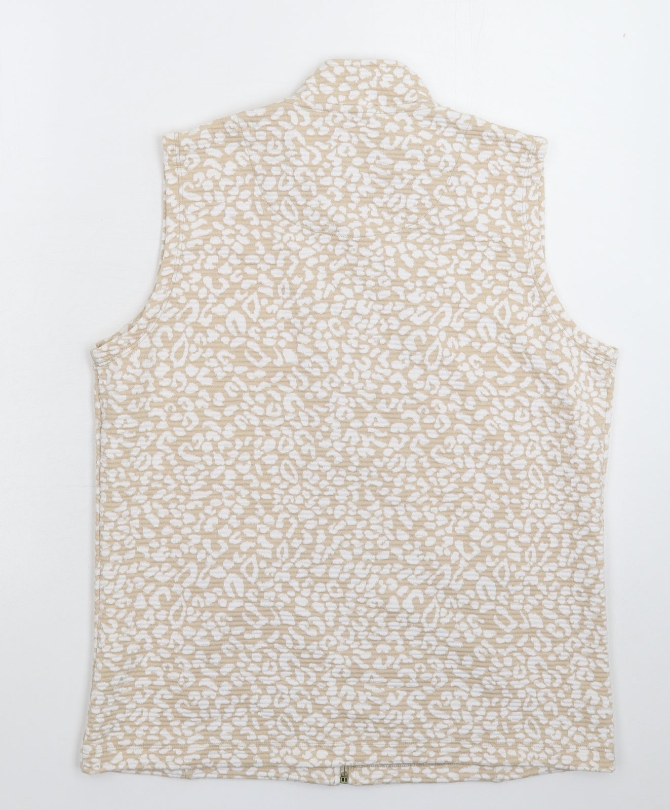 Tigi Womens Beige Animal Print  Gilet Jacket Size 12