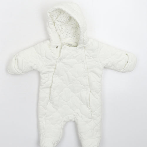 George Baby White   Coverall One-Piece Size Newborn