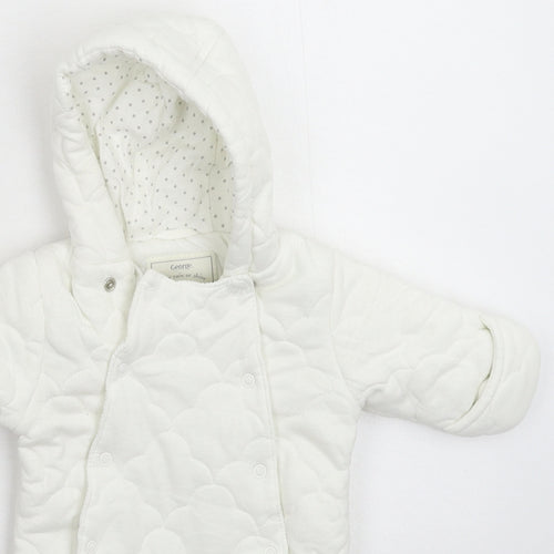 George Baby White   Coverall One-Piece Size Newborn