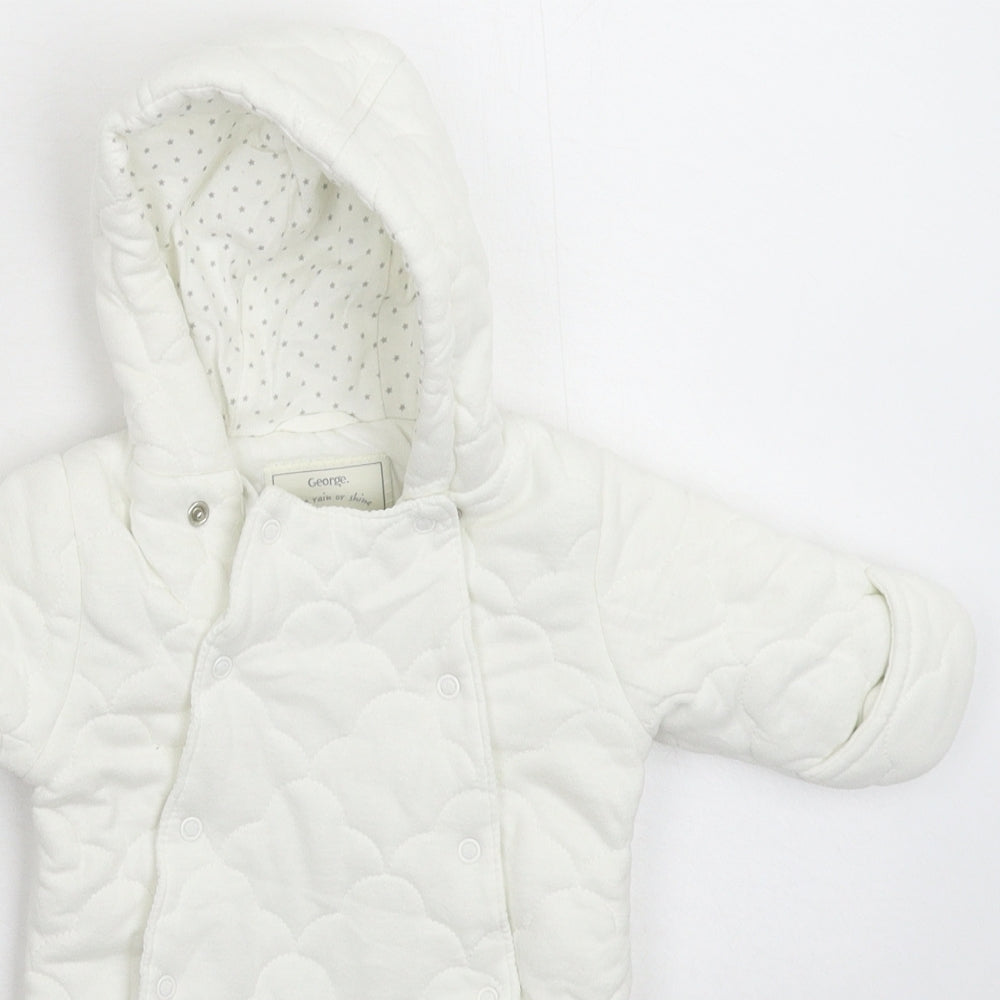 George Baby White   Coverall One-Piece Size Newborn