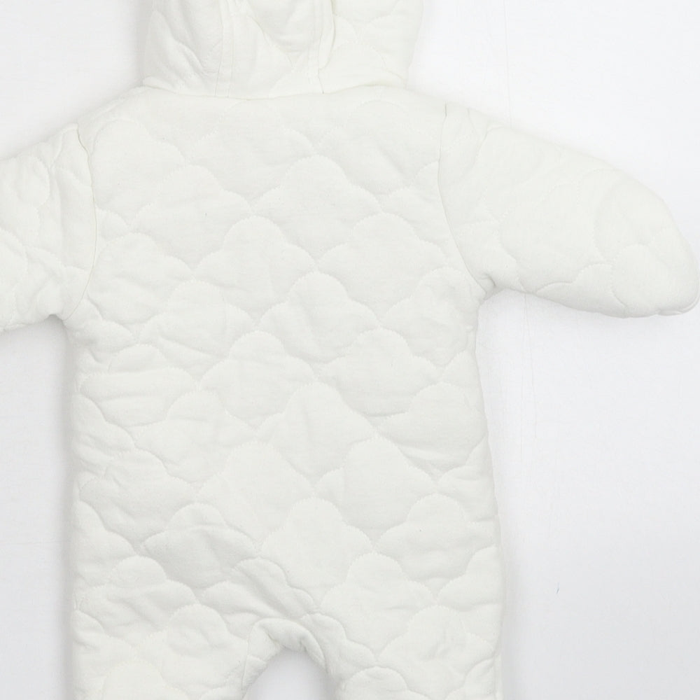 George Baby White   Coverall One-Piece Size Newborn
