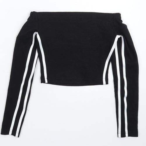 La Coca Womens Black   Cropped T-Shirt Size 12