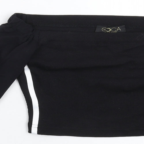 La Coca Womens Black   Cropped T-Shirt Size 12