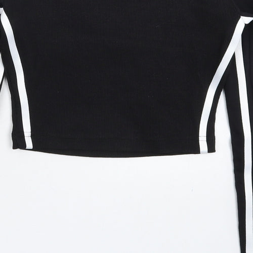 La Coca Womens Black   Cropped T-Shirt Size 12
