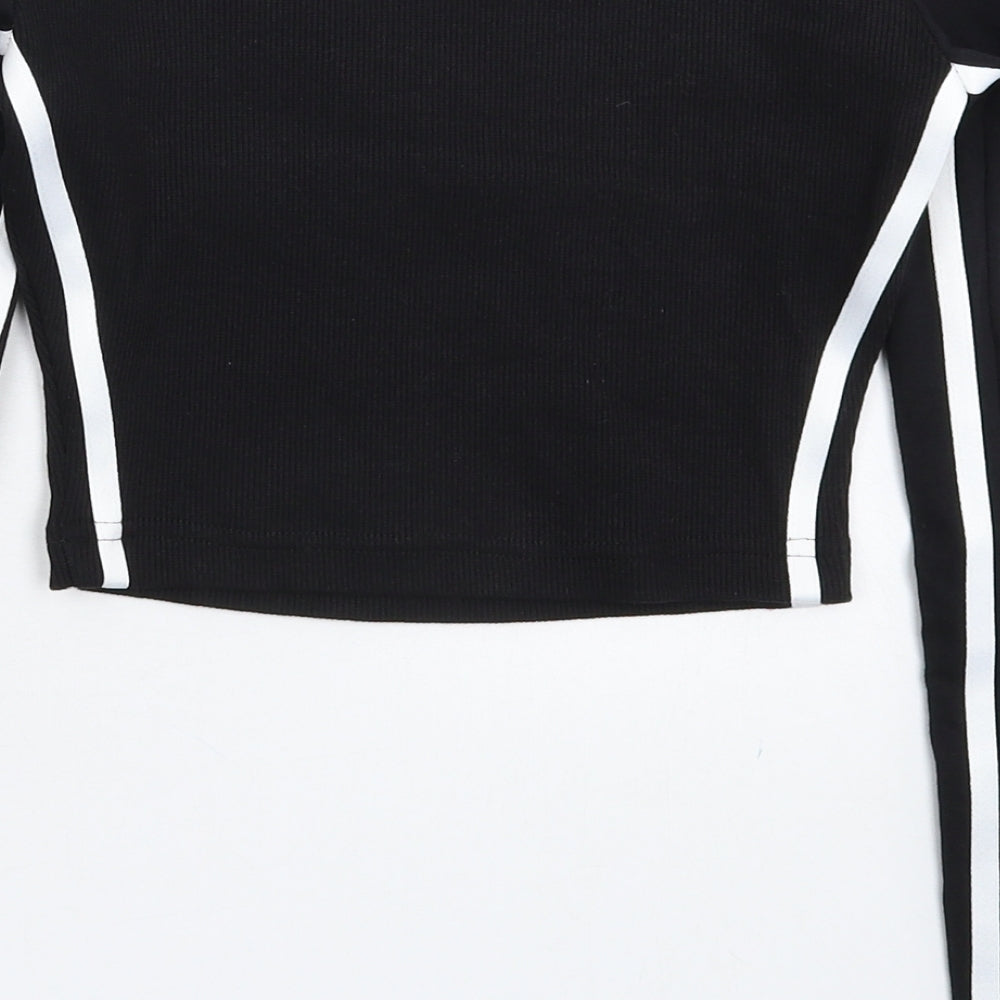 La Coca Womens Black   Cropped T-Shirt Size 12