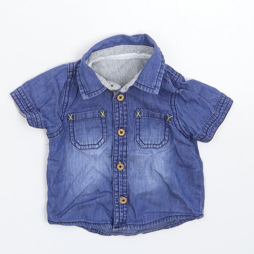 Matalan Baby Blue  Denim Basic Button-Up Size 0-3 Months