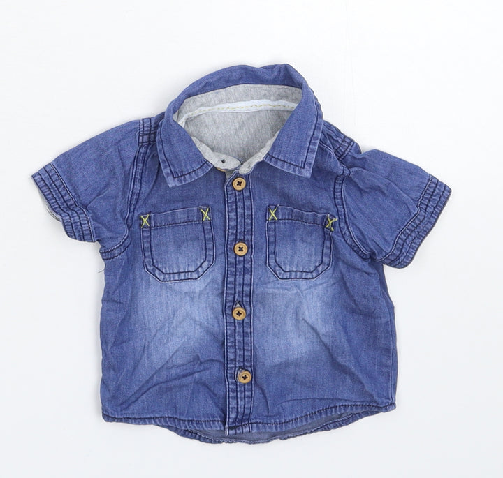 Matalan Baby Blue Denim Basic Button-Up Size 0-3 Months