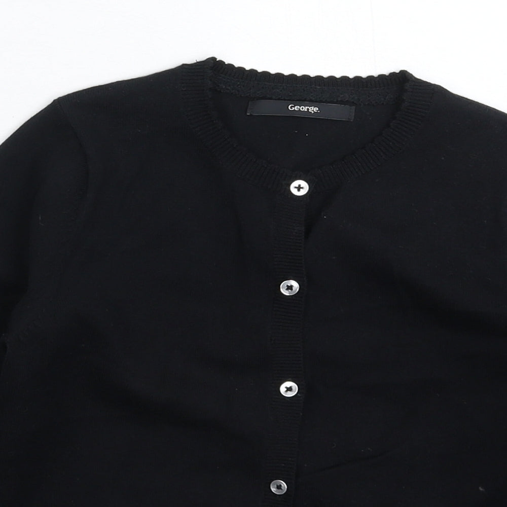 George Girls Black  Knit Pullover Jumper Size 7-8 Years