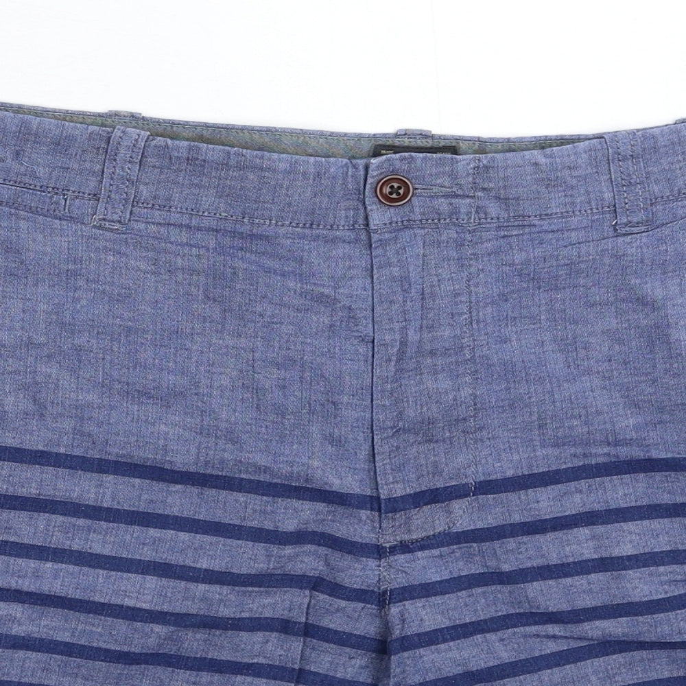 J.CREW Mens Blue Striped  Chino Shorts Size 40