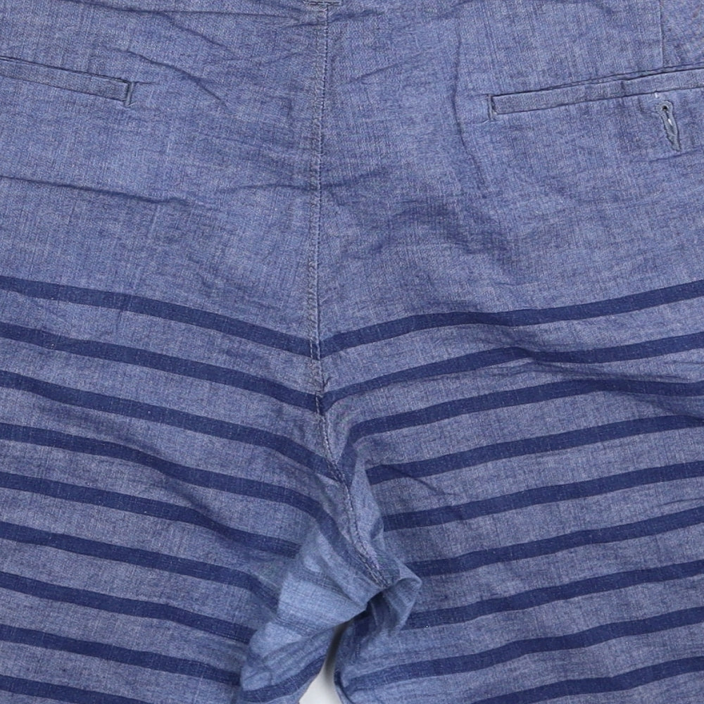 J.CREW Mens Blue Striped  Chino Shorts Size 40