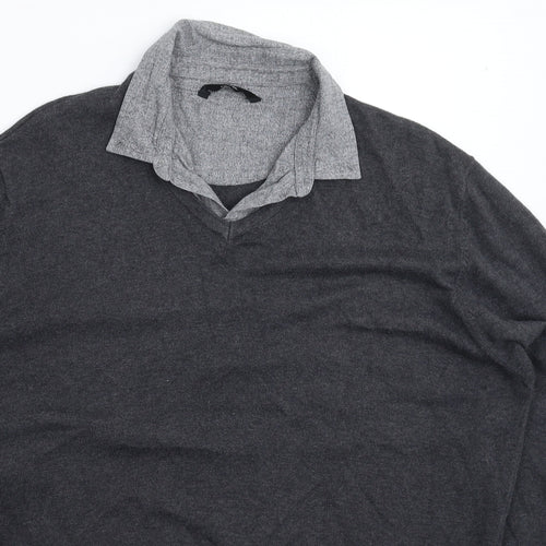 George Mens Grey  Knit Pullover Jumper Size XL