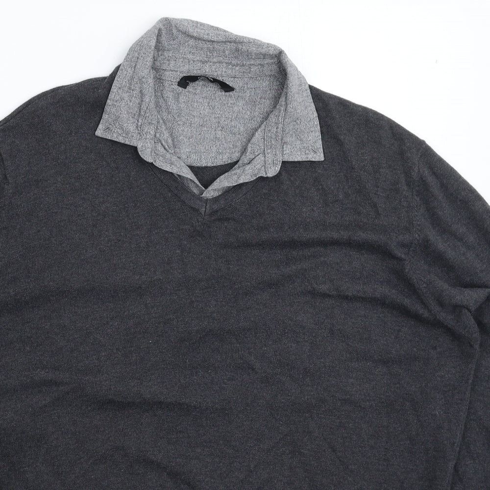 George Mens Grey  Knit Pullover Jumper Size XL