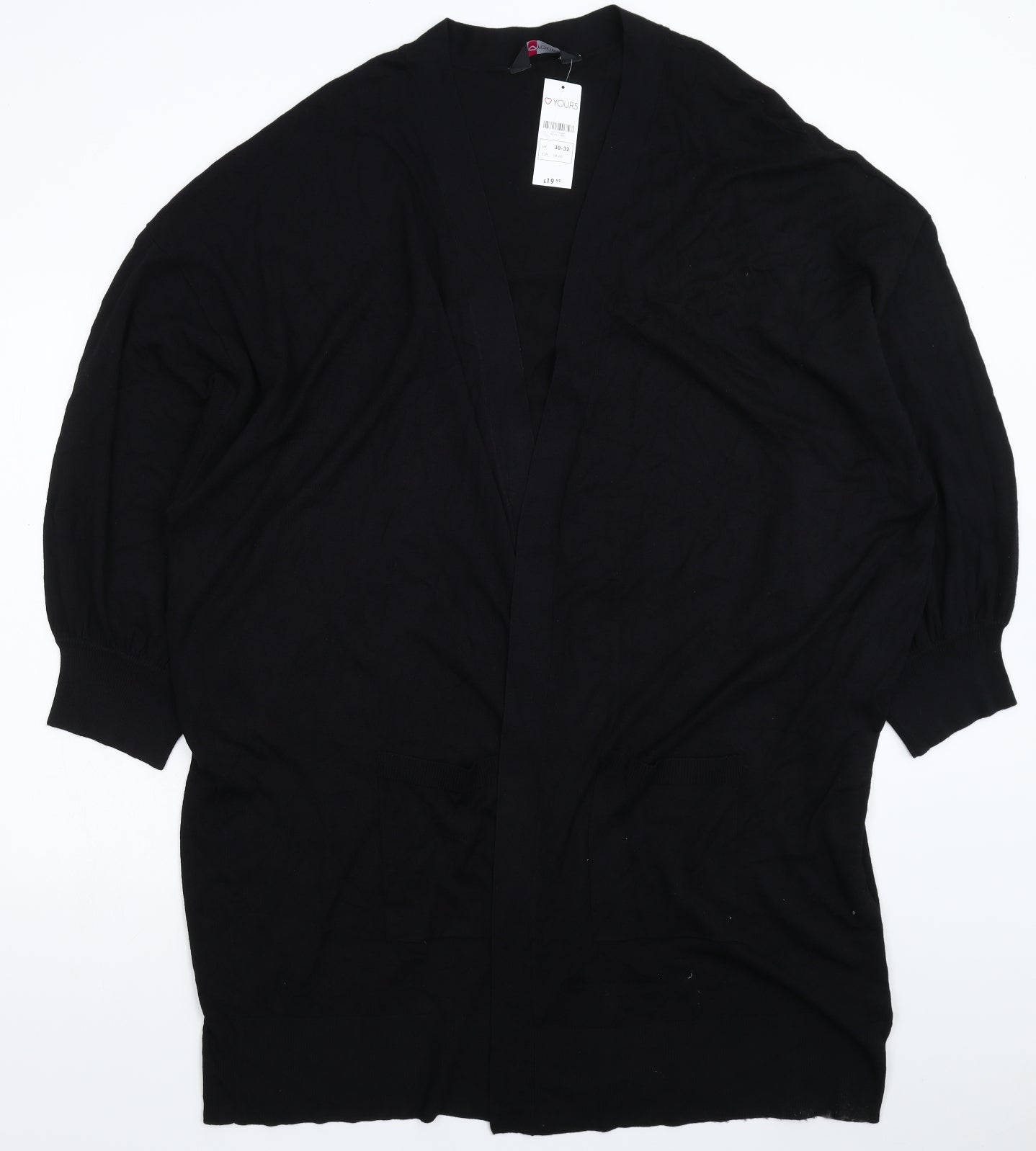 Yours Womens Black  Knit Cardigan Jumper Size 32