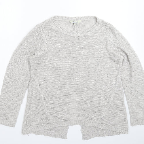 Peacocks Womens Silver  Knit Pullover Jumper Size 14