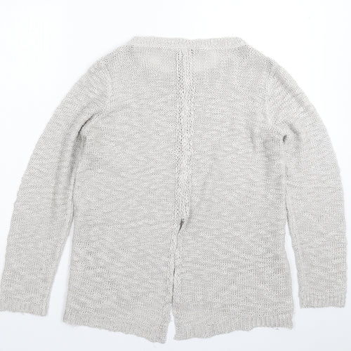 Peacocks Womens Silver  Knit Pullover Jumper Size 14