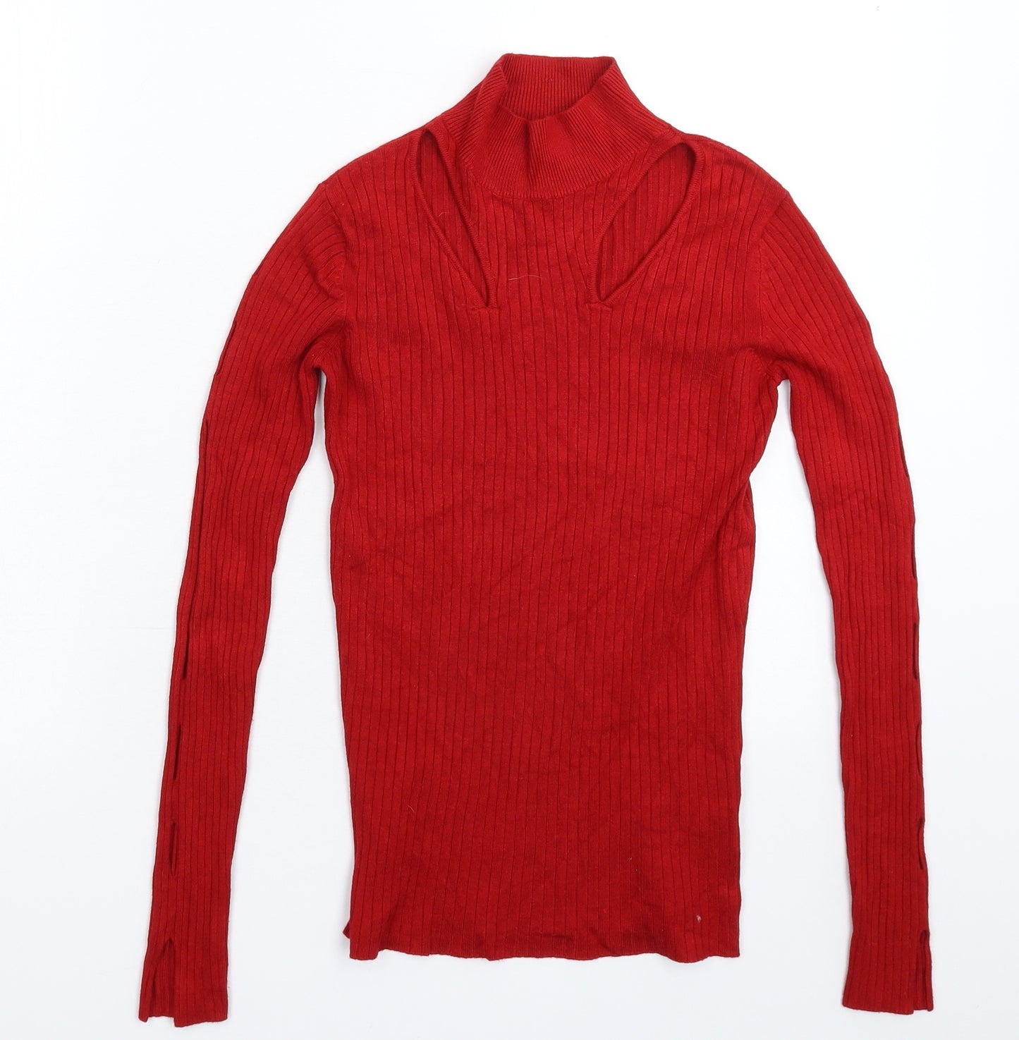 River Island Womens Red  Knit Pullover Jumper Size 12