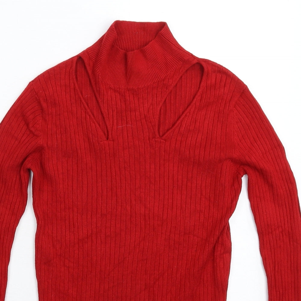 River Island Womens Red  Knit Pullover Jumper Size 12