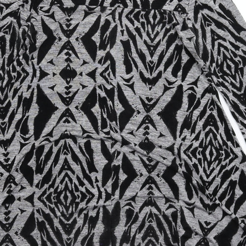 Ribbon Womens Grey Geometric Knit Jumper Dress  Size 8