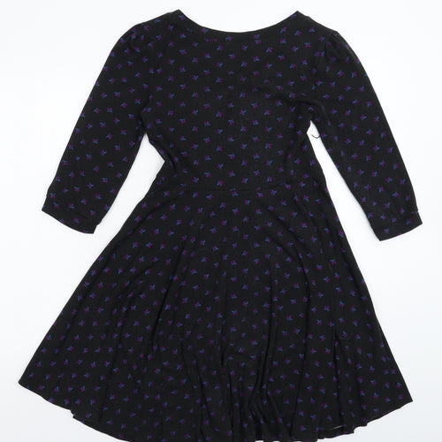 Apricot Womens Black Floral  Fit & Flare  Size 10