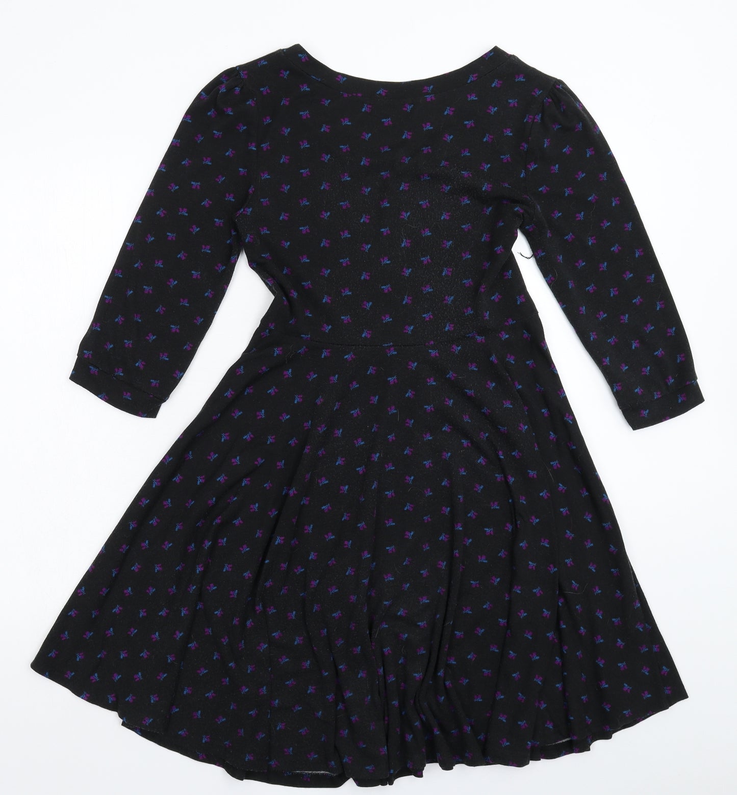 Apricot Womens Black Floral  Fit & Flare  Size 10