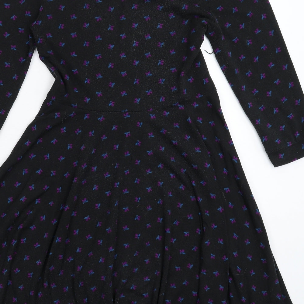 Apricot Womens Black Floral  Fit & Flare  Size 10