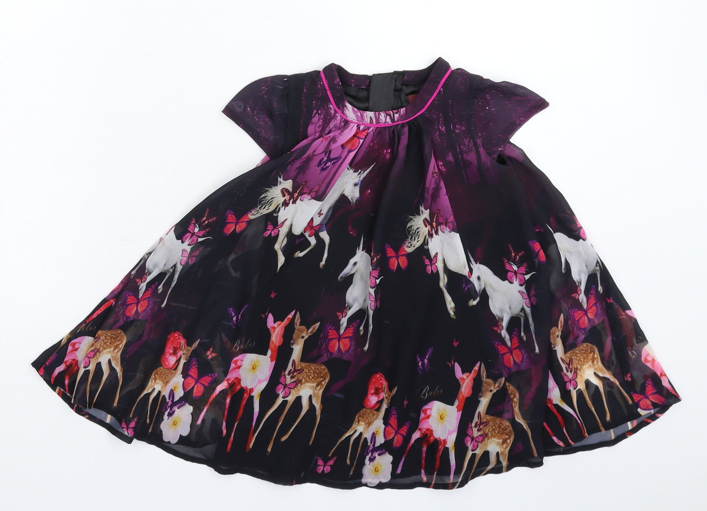 Ted Baker Girls Black   Fit & Flare  Size 18-24 Months