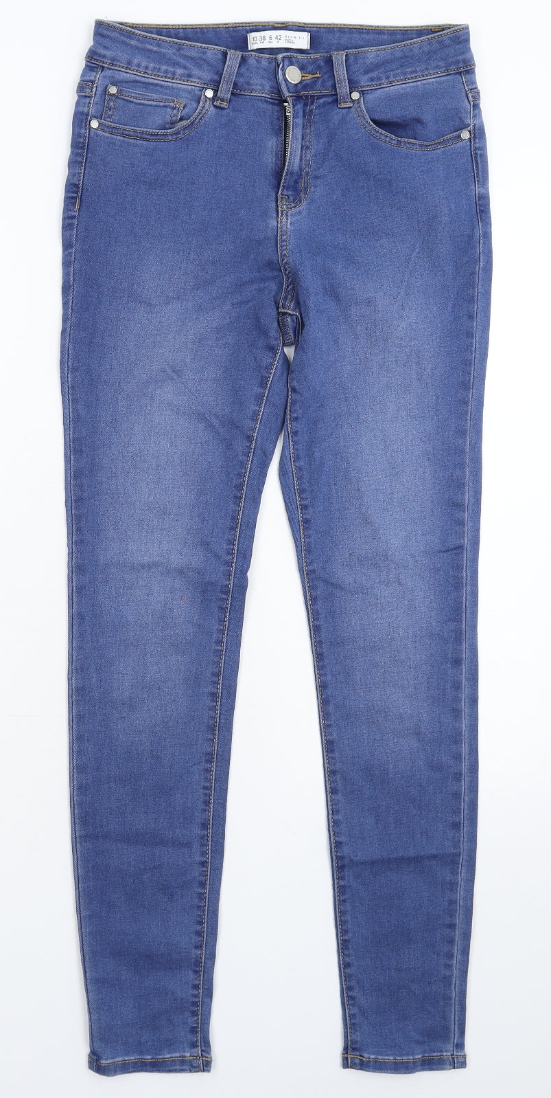 Denim & Co. Womens Blue  Denim Skinny Jeans Size 10 L28 in