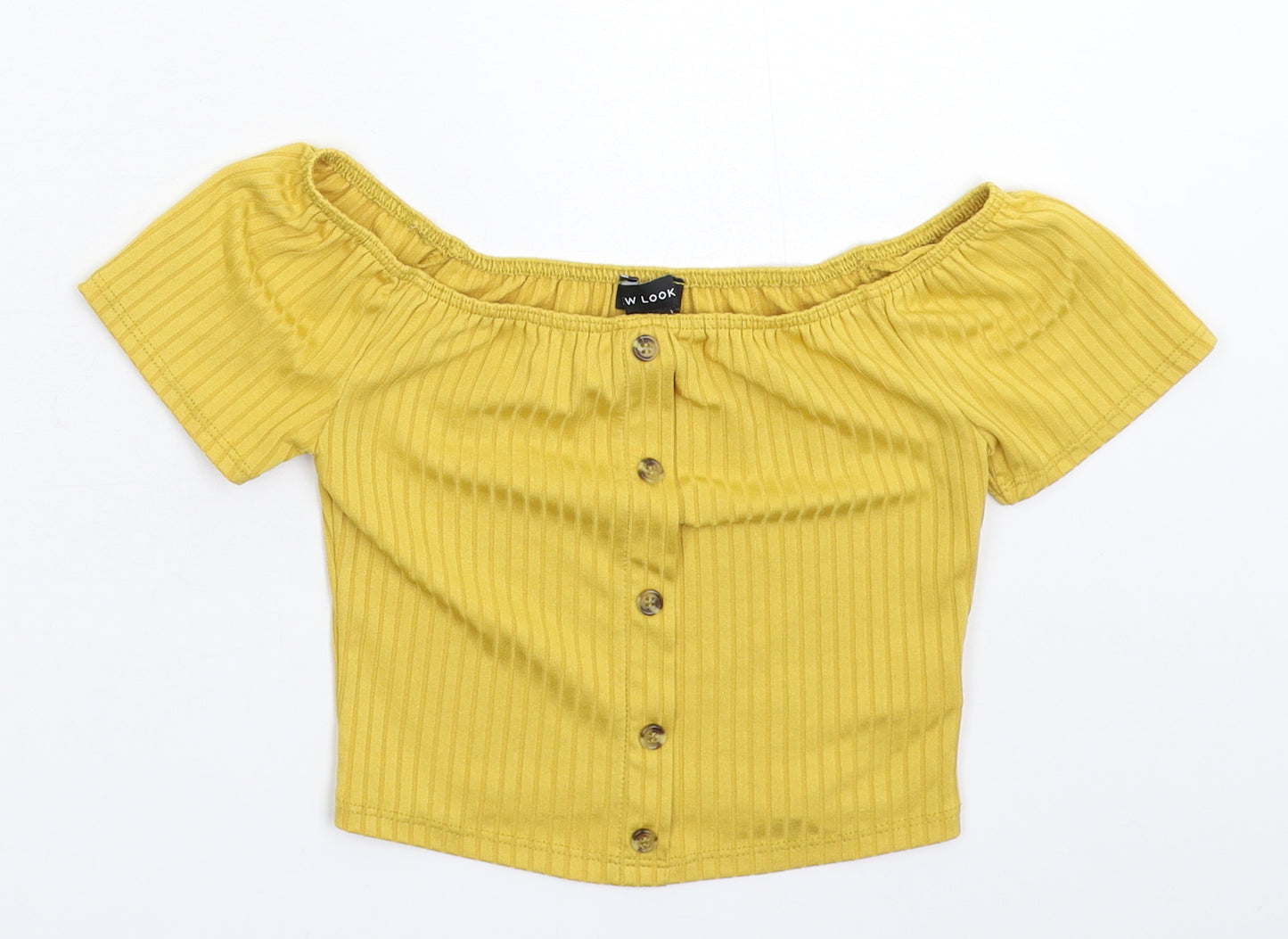 New Look Womens Yellow   Cropped T-Shirt Size 6