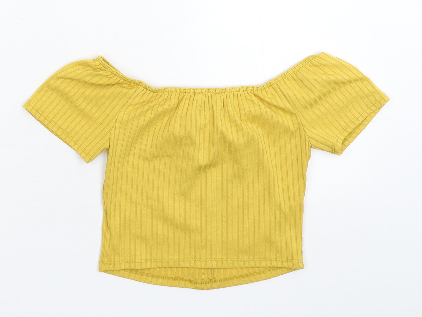 New Look Womens Yellow   Cropped T-Shirt Size 6
