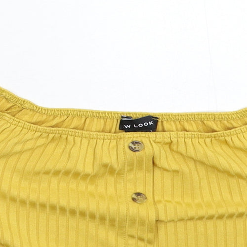 New Look Womens Yellow   Cropped T-Shirt Size 6