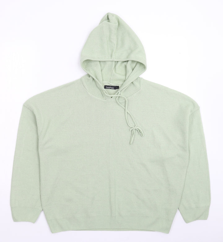 Boohoo Womens Green Knit Pullover Jumper Size L