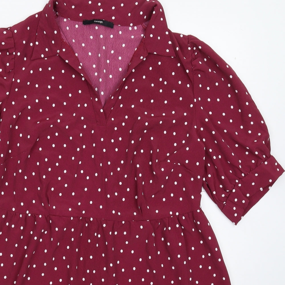 George Womens Purple Polka Dot  Mini  Size 12