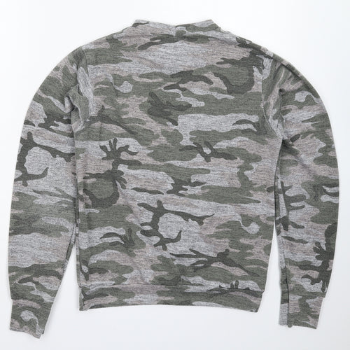 DX London Womens Grey Camouflage Knit Pullover Jumper Size L