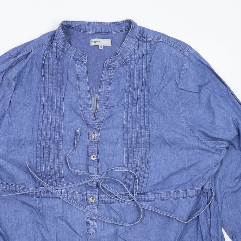 Rogers & Rogers Womens Blue  Denim Shirt Dress  Size 22