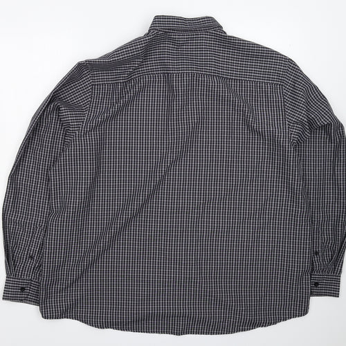 F&F Mens Grey Check   Dress Shirt Size 2XL