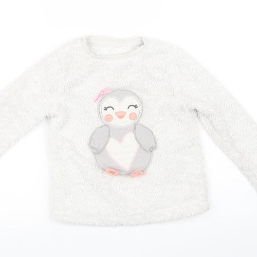 George Girls White Solid  Top Pyjama Top Size 6-7 Years