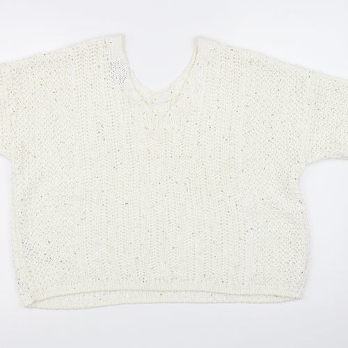 NEXT Womens White   Pullover Jumper Size M