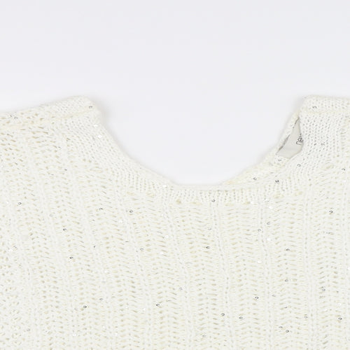 NEXT Womens White   Pullover Jumper Size M