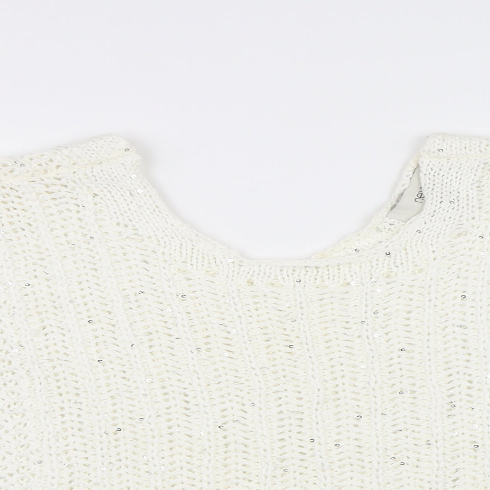 NEXT Womens White   Pullover Jumper Size M