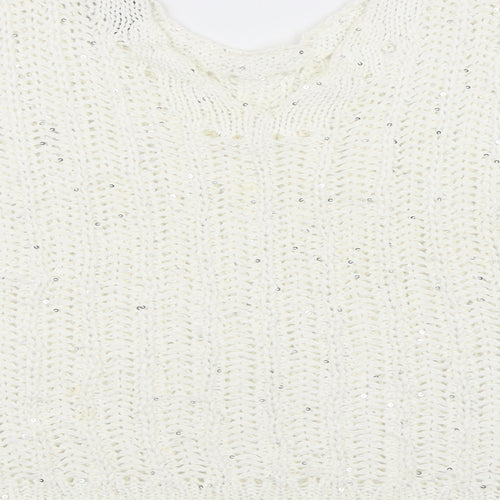 NEXT Womens White   Pullover Jumper Size M