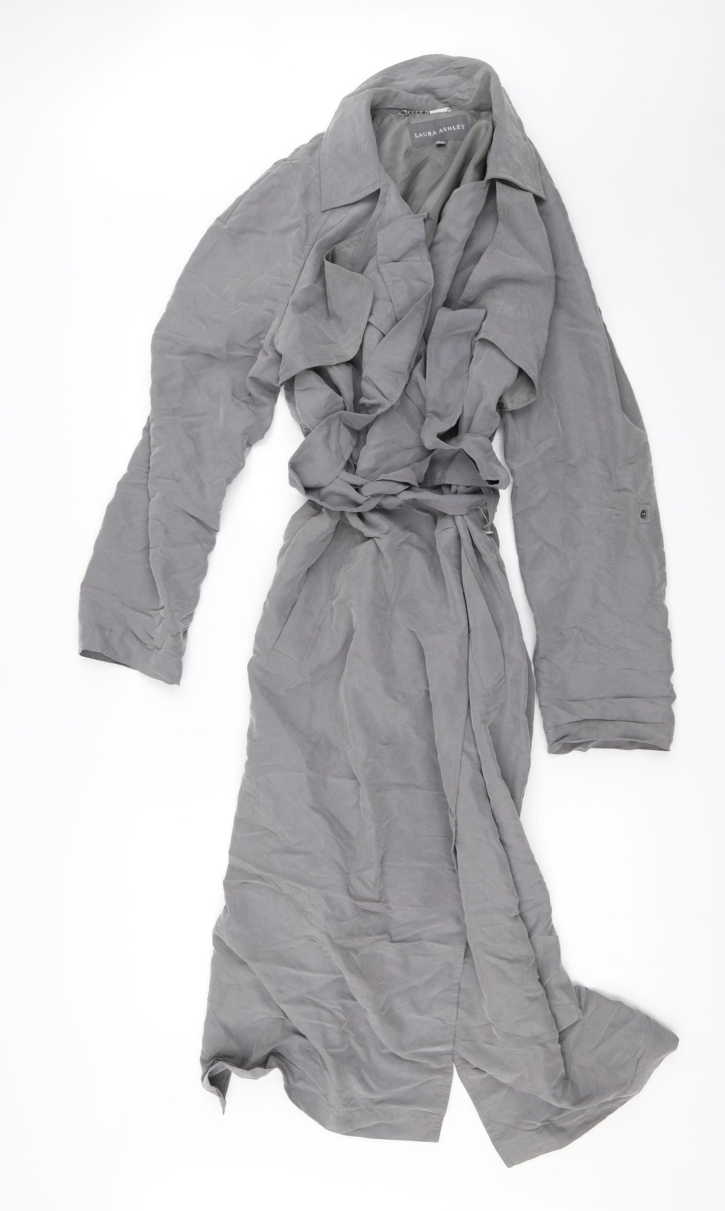 Laura Ashley Womens Grey   Trench Coat Coat Size 12